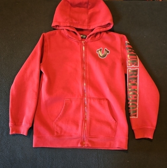 True Religion Hoodie Youth Large 14-16 Rex Zip-Up Hooded Sweatshirt - Picture 1 of 13